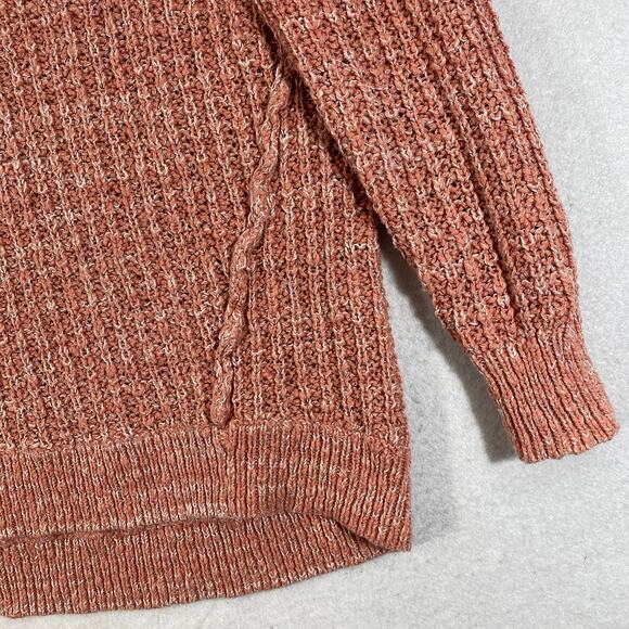 Free People Sweater XS Pink Chunky Marled Knit Long Sleeve Pullover Star Dune - Picture 7 of 11